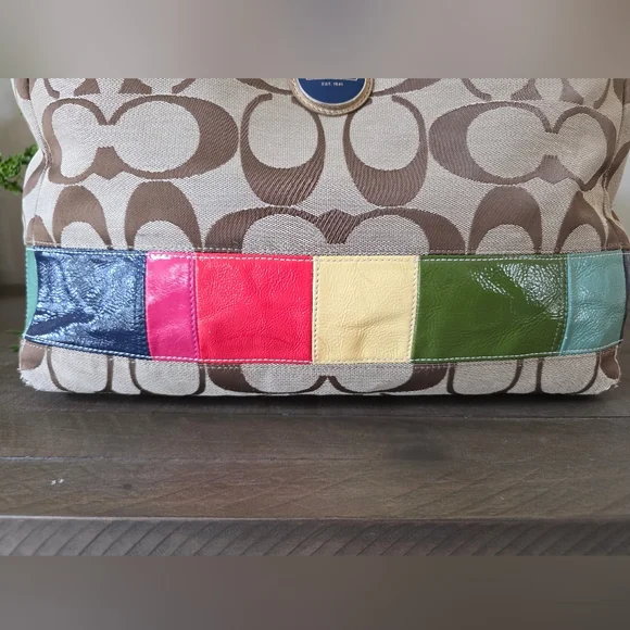 Coach Legacy Stripe Y2K Signature Tote Bag/Diaper/Laptop Bag/Crossbody Strap - Picture 3 of 16